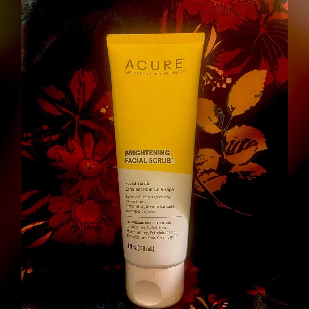 Acure Brightening Sea Kelp & French Green Clay Facial Scrub Full Size 4 Oz NWT